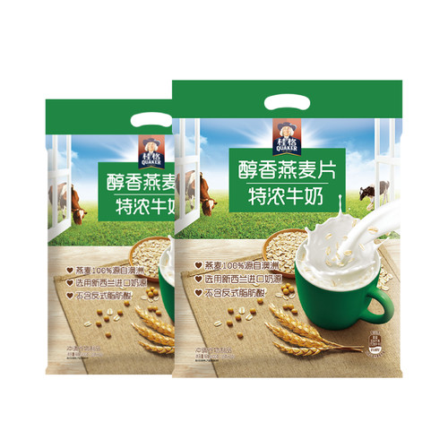 桂格540g特浓牛奶燕麦片新品