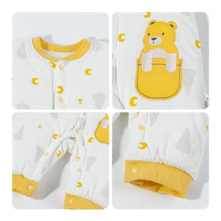 贝贝怡婴儿连体衣保暖秋装夹棉婴幼儿宝宝衣服秋冬季爬服哈衣加厚