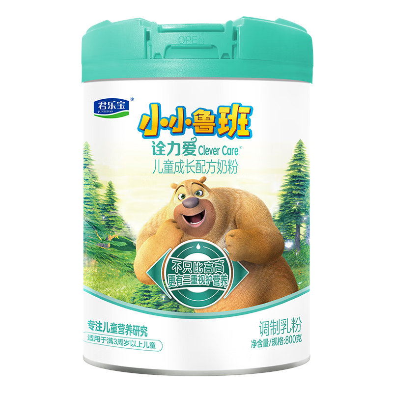 君乐宝奶粉小小鲁班诠力爱800g4段(3-14岁)儿童奶粉君乐宝旗舰