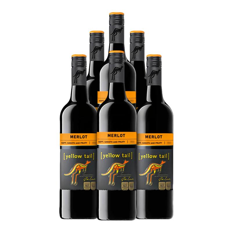YellowTail黄尾袋鼠葡萄酒世界梅洛霞多丽澳洲红酒整箱装宴请送礼
