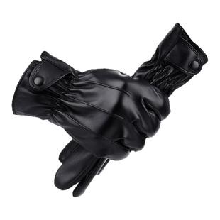 卡帝乐鳄鱼皮手套男冬季 骑行加绒加厚保暖防风防水触屏摩托机车