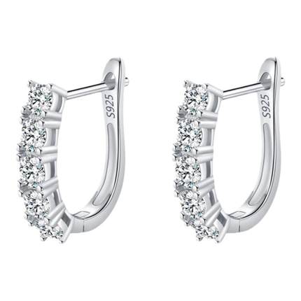 MODIAN摩典莫桑钻S925纯银奢华小香风耳环女法式优雅气质耳圈礼物