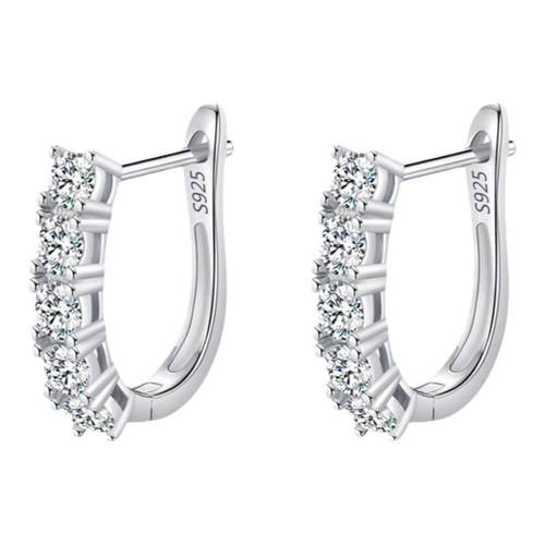 摩典莫桑钻925银小香风耳环礼物