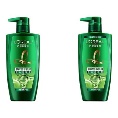 欧莱雅洗发水女士茶树植萃去屑清爽绿瓶洗发露男正品官方旗舰店