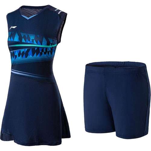 李宁凉爽修身V领女连衣裙