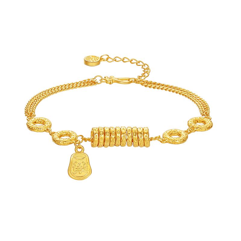 周六福金刚杵小盘缠手链女