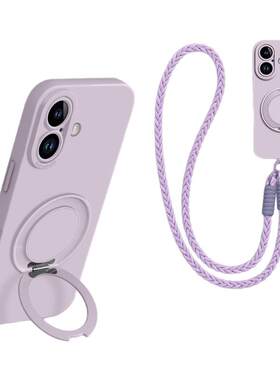 旋转支架适用苹果17手机壳新款iphone16promax保护套15斜挎长绳14全包防摔13液态硅胶12腕带手绳xs男女xr软外