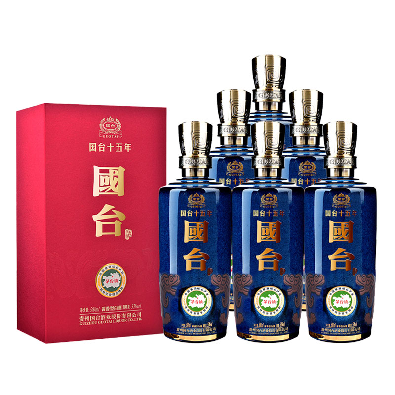 贵州国台十五15年500ml*6瓶53度酱香型送礼白酒购酒网官方旗舰店