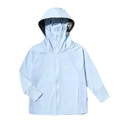 贝贝怡儿童防晒衣夏季大帽檐黑胶男女童冰丝防紫外线宝宝防晒服装