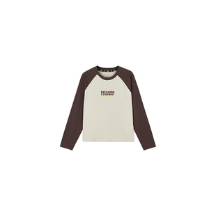 Skechers斯凯奇秋新款撞色插肩设计美拉德复古针织长袖T恤