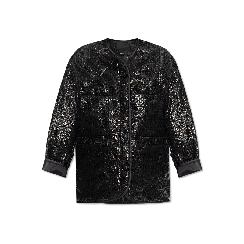 R13早秋暗黑哥特风涂层绗缝外套