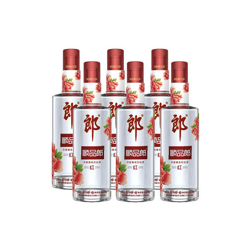 郎酒顺品郎480红顺480ml*6瓶兼香型45度光瓶白酒整箱聚会口粮酒