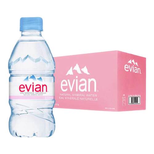 法国进口Evian依云矿泉水330ml*24瓶天然弱碱性高端饮用水矿泉水