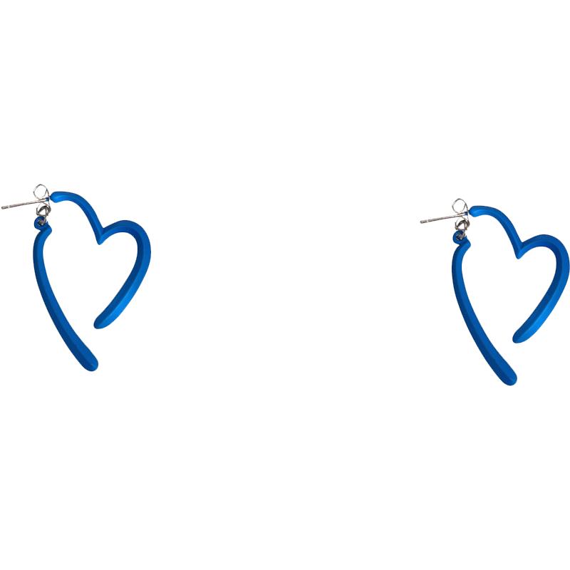 s925银针纯银爱心耳环