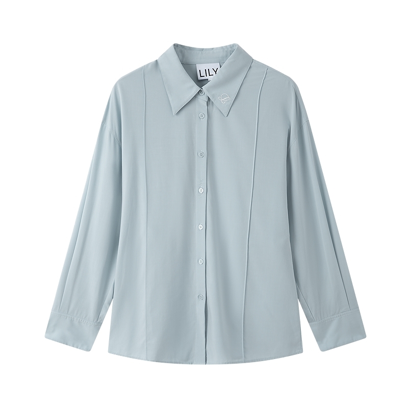 LILY通勤设计感翻领女装外套衬衫