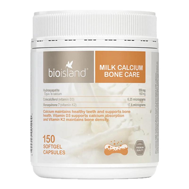 bioisland成人牛乳钙液体钙维生素D孕妇中老年青少年补钙150粒
