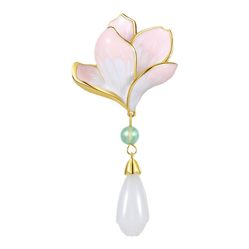 玉兰花胸针女精致设计高级感