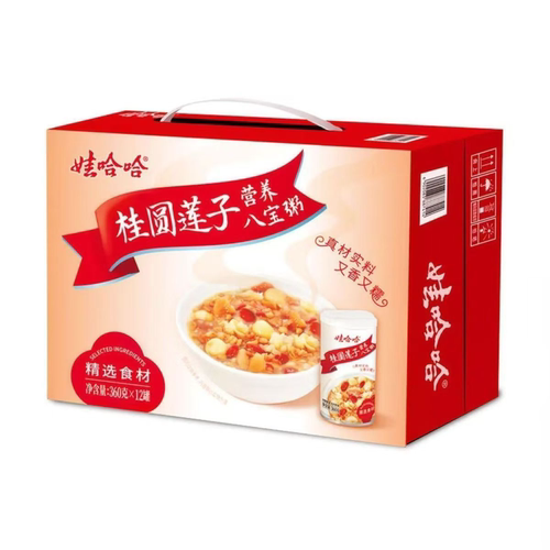 娃哈哈360g*12罐整箱桂圆莲子八宝粥营养粥速食粥方便粥【cl】
