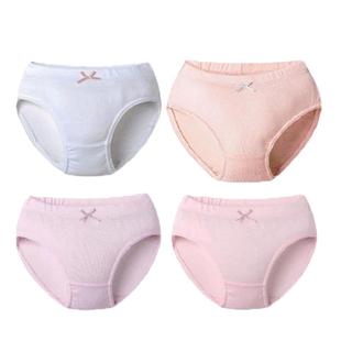 4条三枪儿童纯100%棉女童可爱三角纯色考级全优棉白色舞蹈A类内裤