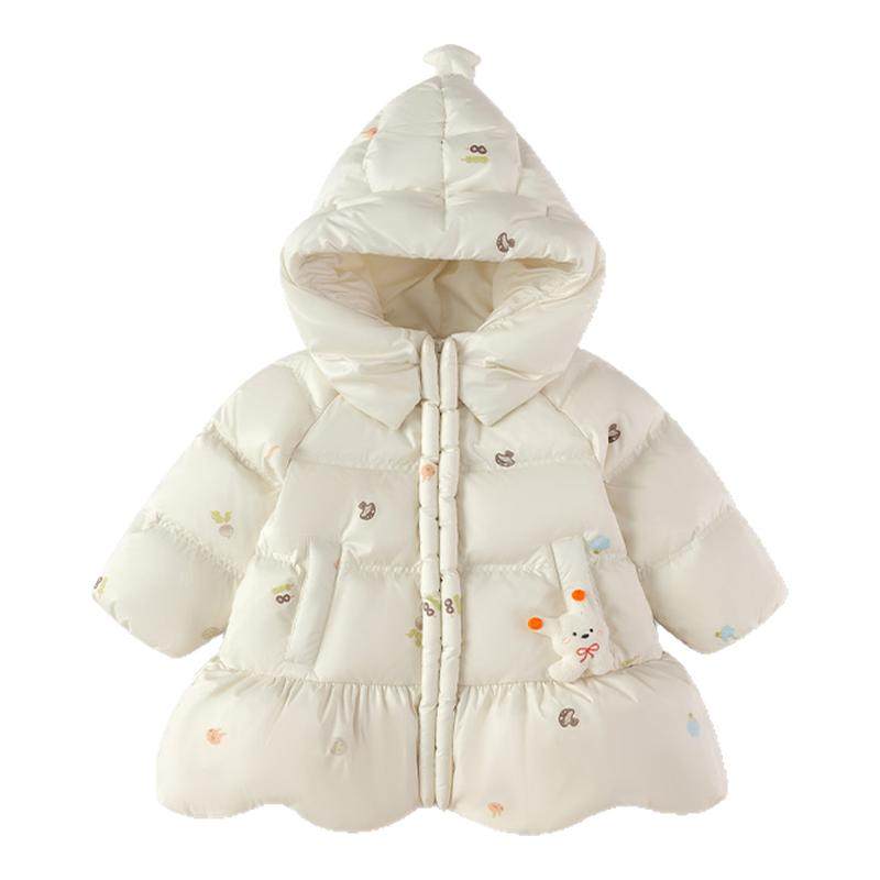巴拉巴拉女童羽绒服宝宝中长款外套儿童加厚上衣2025冬装新款童装