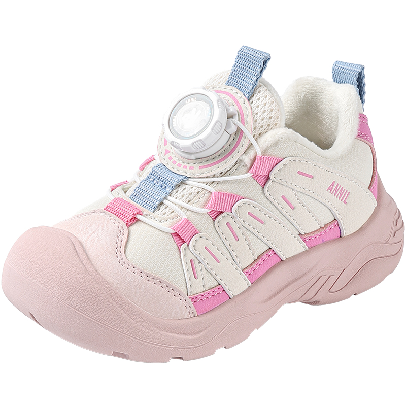 安奈儿女童鞋子运动鞋二棉加绒鞋