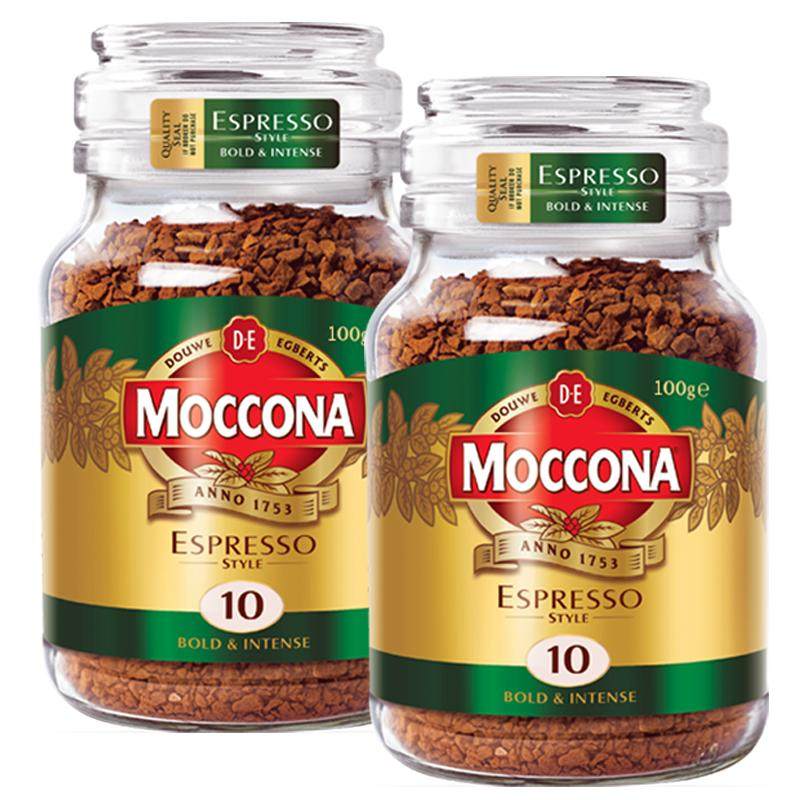 荷兰进口MOCCONA摩可纳意式浓缩冻干黑咖啡纯咖啡粉速溶咖啡瓶装