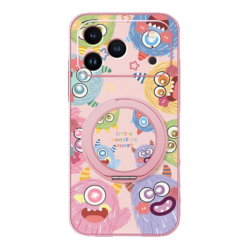 适用苹果17手机壳iphone16ProMax/iPhone15/14新款13磁吸支架xs旋转11/12女款16plus卡通小羊皮air小怪兽