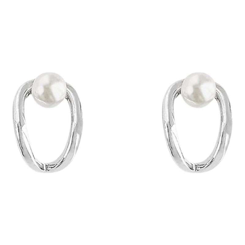 银色珍珠款耳环耳扣高级感