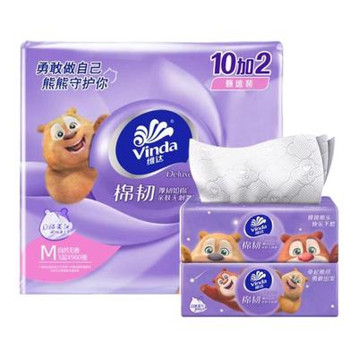 加大M码棉韧抽纸80抽12包