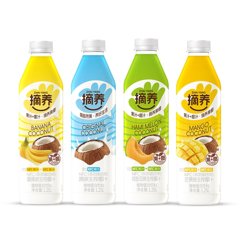 摘养整箱饮料椰汁1.25L*2瓶椰奶生榨椰子汁椰奶植物蛋白饮料聚餐
