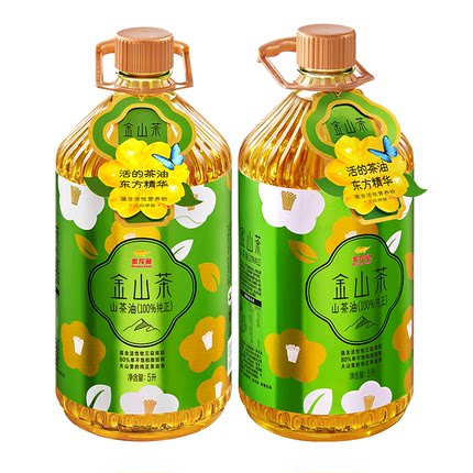 金龙鱼金山茶山茶油5LX2桶茶籽油山茶油纯正官方茶子油食用油