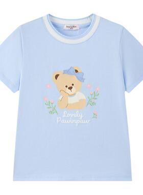 【长绒棉】PawinPaw卡通小熊童装26年春夏季新款女童女宝宝T恤