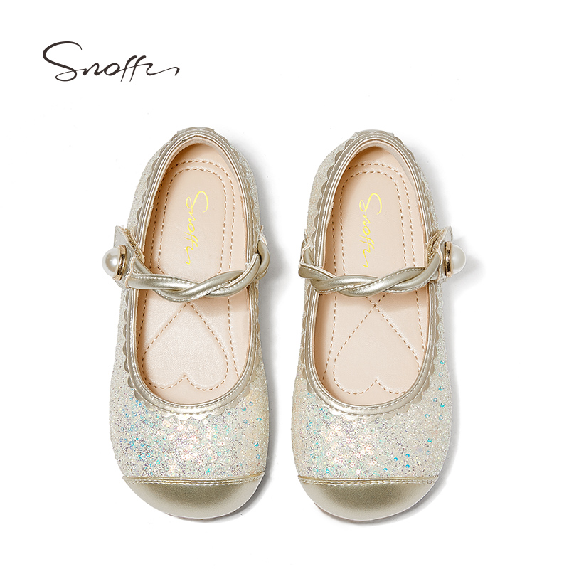 斯納菲女童水晶公主皮鞋