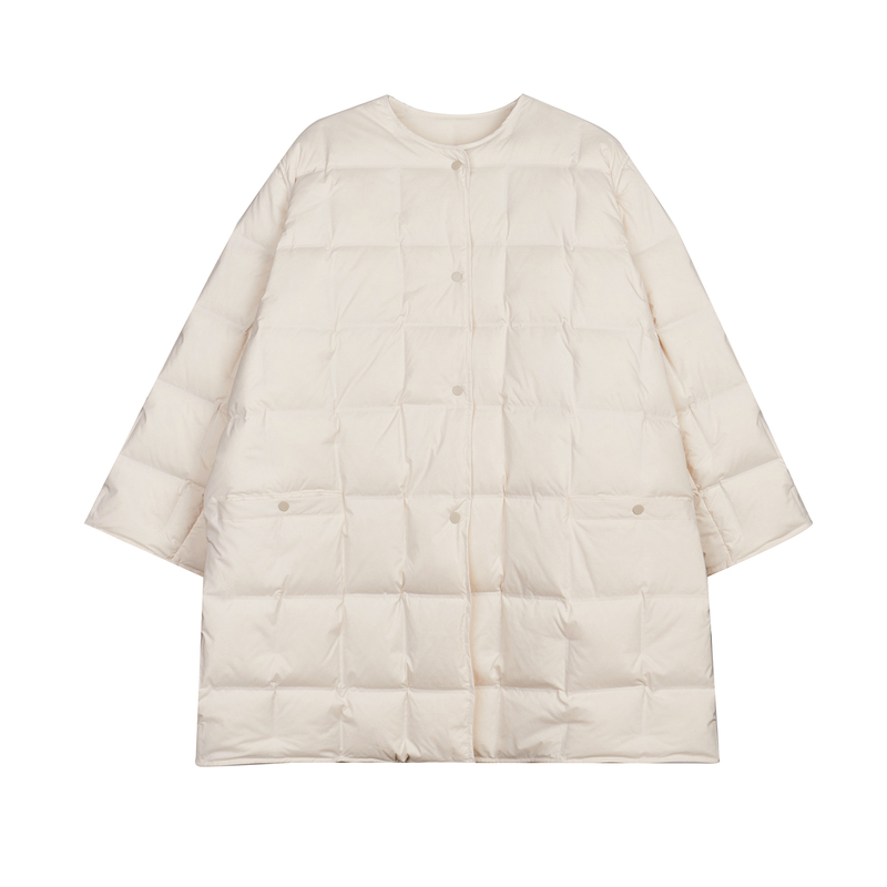 LESS冬季轻薄中长款泡芙羽绒服