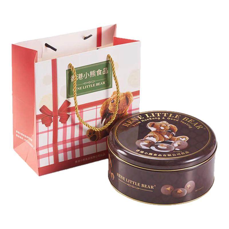 官方 香港小熊巧克力脆片夏威夷果松子可可风味饼干礼盒春节送礼