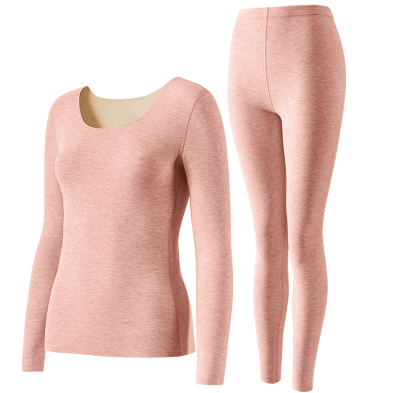 保暖内衣女款冬季贴身新款羊毛加绒加厚大码发热德绒秋衣秋裤套装