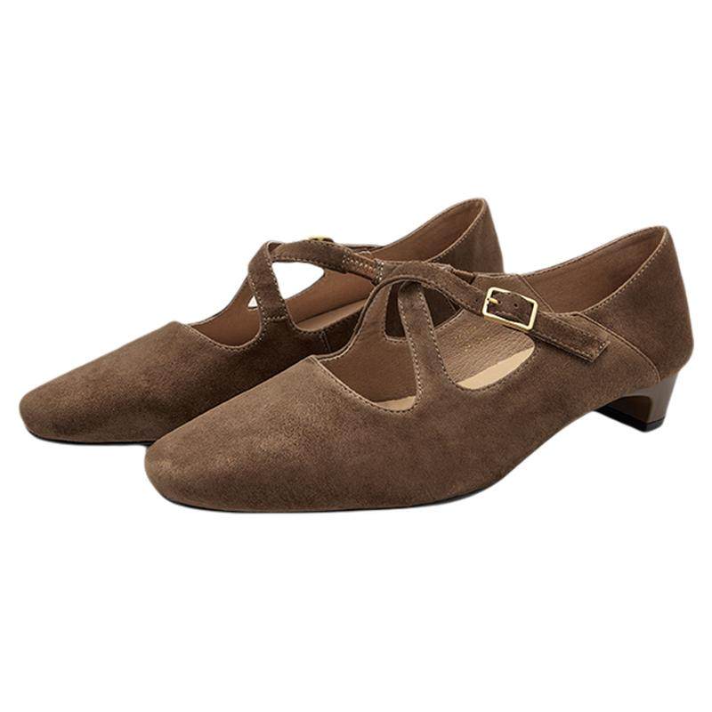 [微醺]莎莎苏2026新款软底法式复古交叉带玛丽珍绒面芭蕾舞鞋,女鞋,玛丽珍鞋,淘宝优惠券,粉丝福利购,淘宝优惠卷