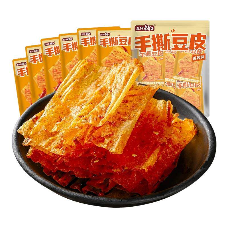 盐津铺子豆皮辣条儿时麻辣片小零食小吃休闲食品手撕豆皮网红爆款