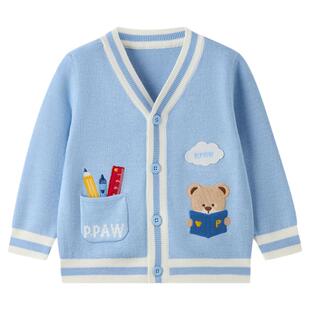 26年春夏季 抗静电 PawinPaw卡通小熊童装 男女宝宝针织开衫 新款