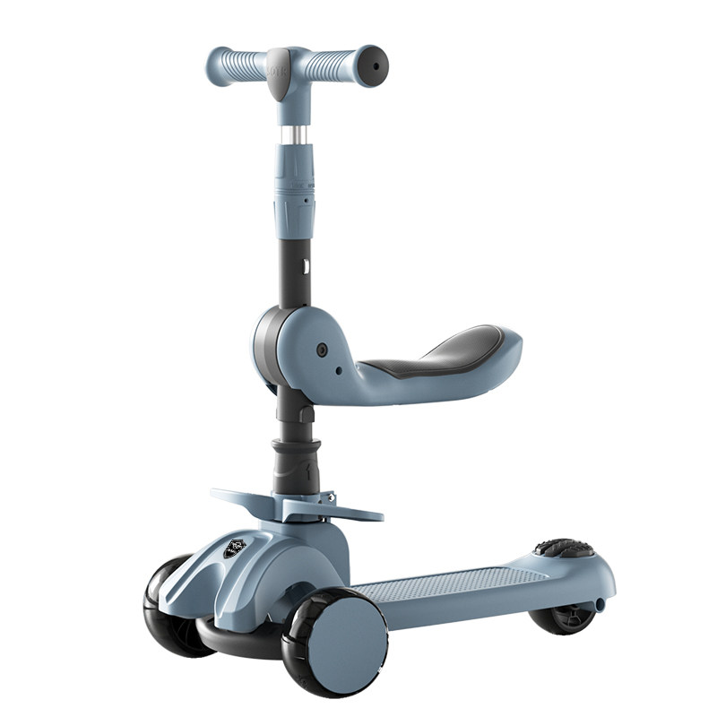 儿童滑板车三合一可坐可骑可折叠宝宝溜溜车3岁到6岁到12岁男女孩