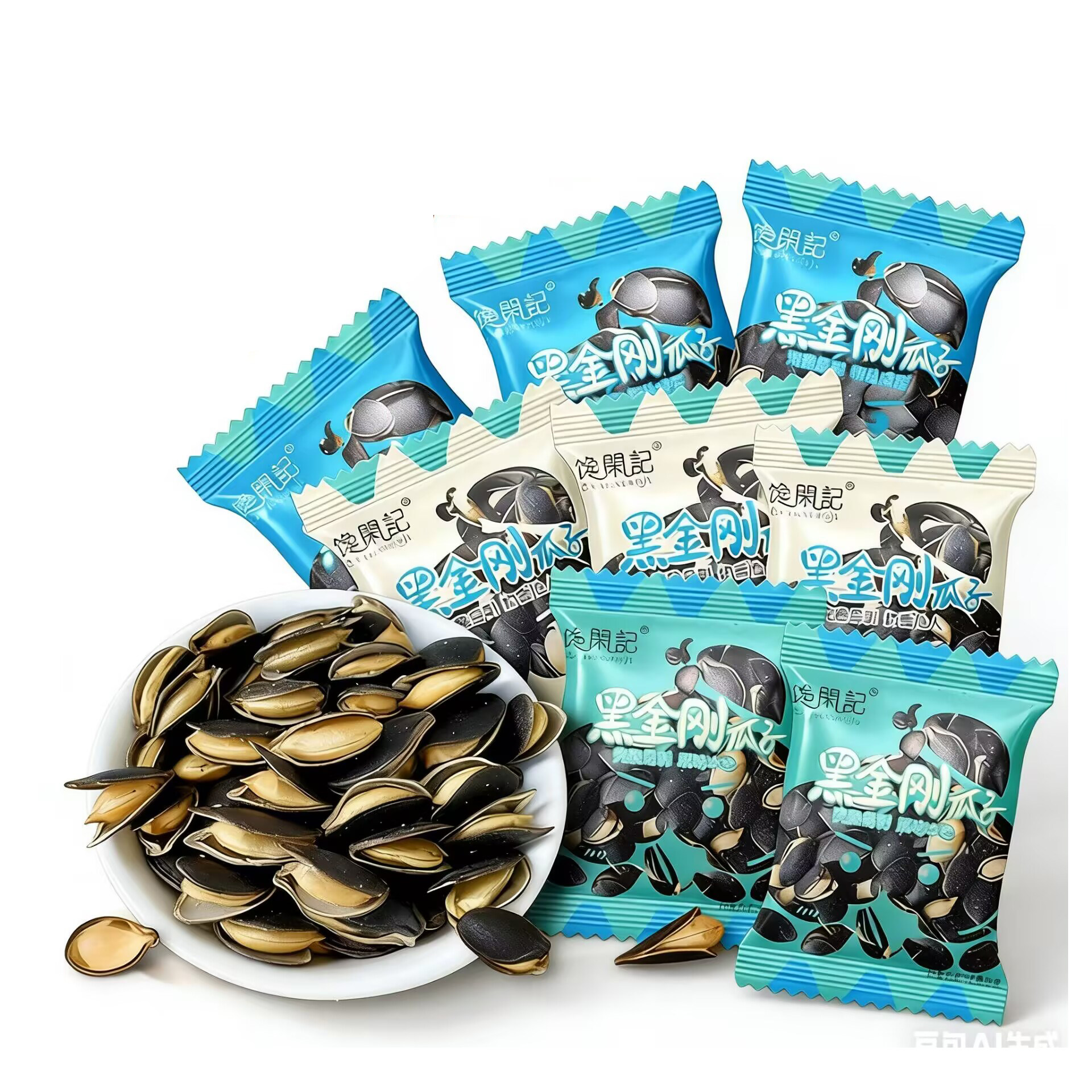 精炒黑金刚开口南瓜子黑南瓜籽小包装年货休闲零食椒盐原味炒货新