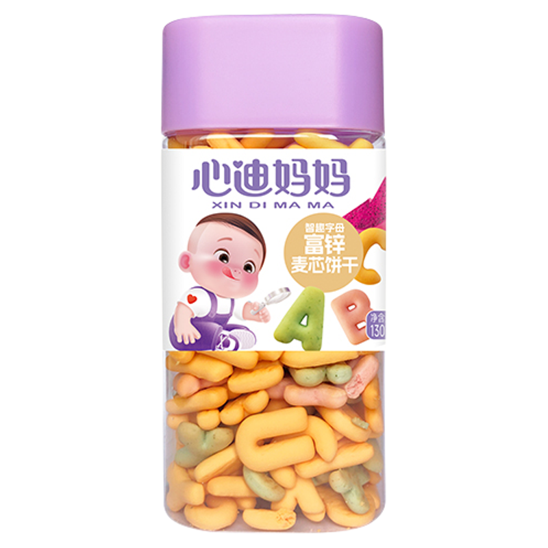 心迪妈妈DHA智趣饼干儿童数字饼干儿童磨牙棒小朋友吃的健康零食