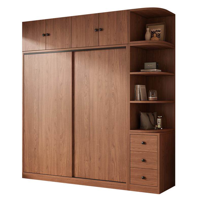 中古风衣柜家用卧室推拉门衣橱小户型经济型储物柜收纳柜儿童衣柜