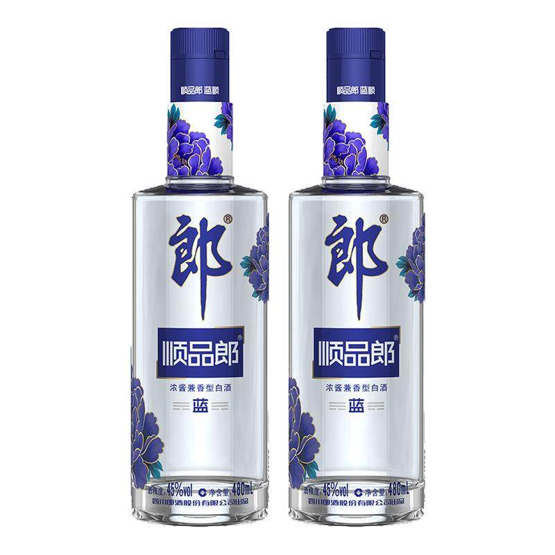 郎酒 顺品郎（蓝顺）45度  480ml 浓酱兼香型白酒粮食酒两瓶装,酒类,白酒/调香白酒,淘宝优惠券,粉丝福利购,淘宝优惠卷