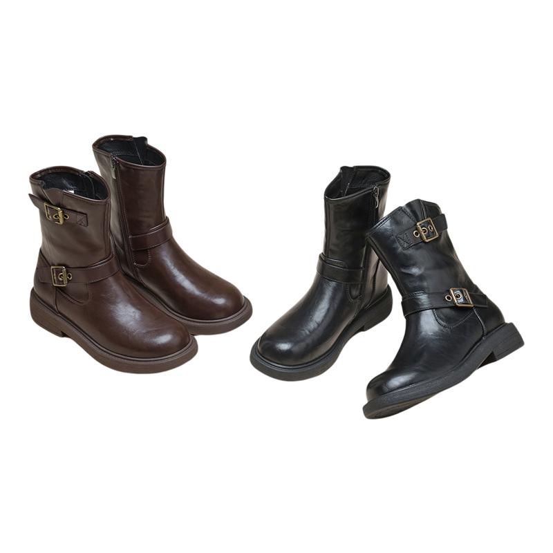 exull/依思Q2025秋季美拉德马丁靴女骑士靴新疆小短靴西部牛仔靴