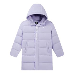 蓬蓬羽-安踏儿童女童中长羽绒服2025冬新舒适保暖四防厚外套