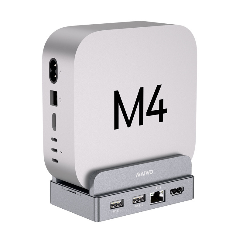 麦沃typec拓展坞适用Mac mini 支持M.2双协议固态硬盘8TB扩容USB拓展免工具桌面十合一转接器支架