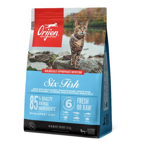 【官方正品】Orijen渴望六种鱼猫粮成幼猫进口美毛全价猫粮1.8kg