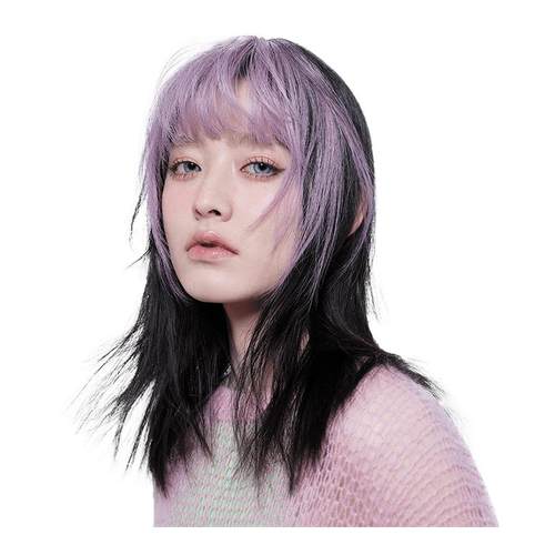 Sleek时尚粉色刘海真人补发片