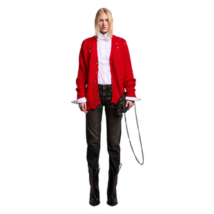 破洞设计编织羊绒开衫 R13 型纯色个性 Oversized版 毛衣 秋冬系列